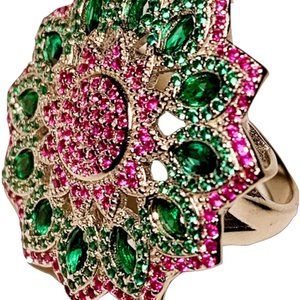 Mandala Lotus Heart Chakra Ring